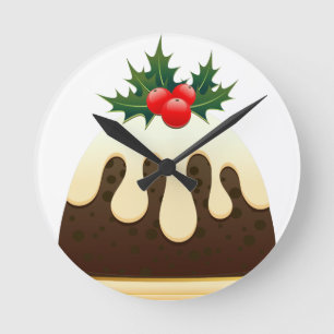 Horloge Ronde pouding de noël