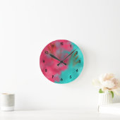 Horloge Ronde Poudre Holi et mains (Maison)