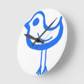 Horloge Ronde poulet bleu (Angle)