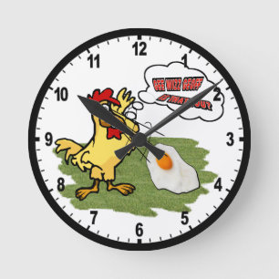 Horloge Ronde Poulet choqué