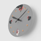 Horloge Ronde Poulet et oeuf (Angle)