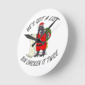Horloge Ronde Poulet Santa Bin (Angle)