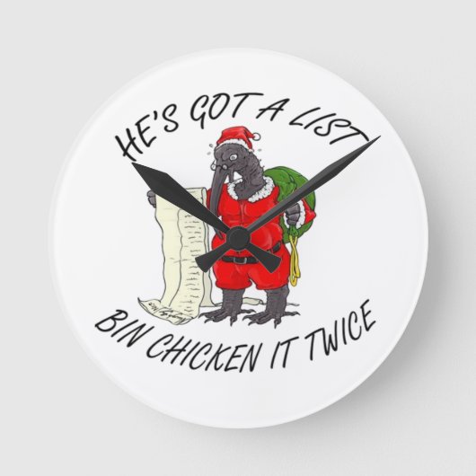 Horloge Ronde Poulet Santa Bin (Recto)