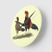 Horloge Ronde Poulets à roue d'Aseel (Angle)