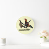 Horloge Ronde Poulets à roue d'Aseel (Maison)
