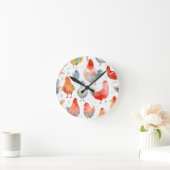 Horloge Ronde Poulets d'élevage (Maison)