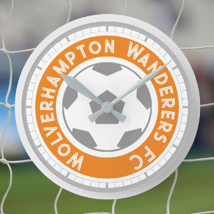 Horloge ronde pour fan de football ou supporter de
