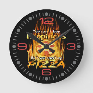 Horloge ronde pour la boutique de pizza