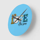 Horloge Ronde Pour L'Amour Du Jeu Volleyball Maman Leopard (Angle)