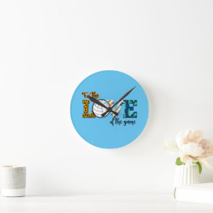 Horloge Ronde Pour L'Amour Du Jeu Volleyball Maman Leopard