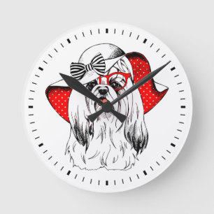Horloge Ronde Pousse de mode de Yorkie