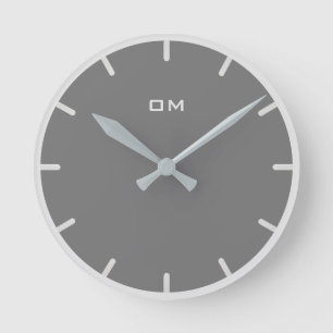 Horloge Ronde Poussière d'argent et gris