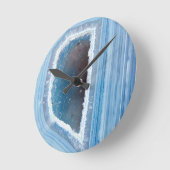 Horloge Ronde Powder Blue Geode Druzy (Angle)