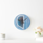 Horloge Ronde Powder Blue Geode Druzy (Maison)