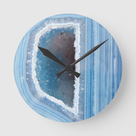 Horloge Ronde Powder Blue Geode Druzy (Recto)