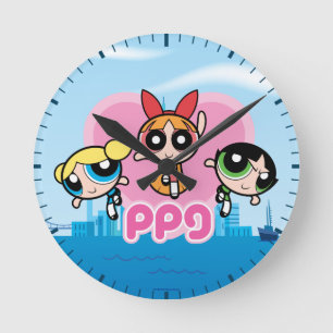 Horloge Ronde Powerpuff Girls Team Awesome
