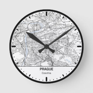 Horloge Ronde Prague Clock City Line Art