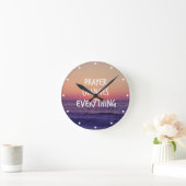 Horloge Ronde Prayer Changes Everything Christian Quote (Maison)