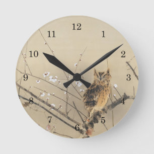 Horloge Ronde Premières fleurs de prunier par Nishimura Goun, Ar