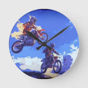 Horloge Ronde Prendre l'initiative - Motocross Racers
