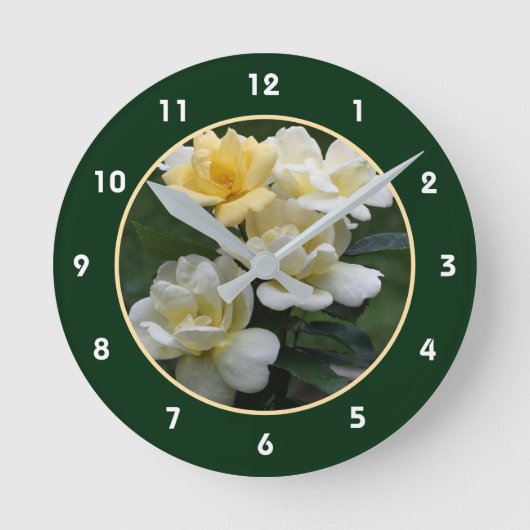 Horloge Ronde Pretty Yellow Roses (Recto)