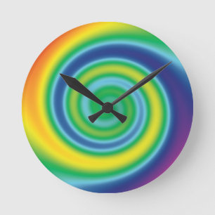 Horloge Ronde Pride lgbtq lgbt arc-en-ciel couleurs tourbillonne