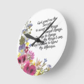 Horloge Ronde Prière de sérénité (Angle)