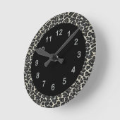 Horloge Ronde Prince animal du Mur Black Leopard (Angle)