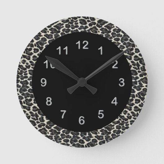 Horloge Ronde Prince animal du Mur Black Leopard (Recto)
