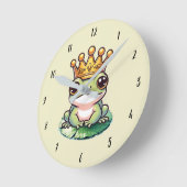 Horloge Ronde Prince Grenouille Couronne Dorée Chambre de Nurser (Angle)