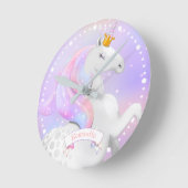 Horloge Ronde Princess Pastel Unicorn (Angle)