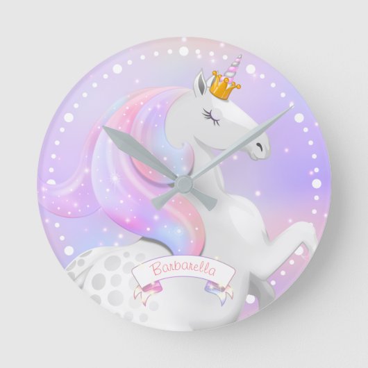 Horloge Ronde Princess Pastel Unicorn (Recto)