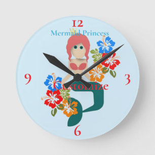 Horloge Ronde Princesse Sirène Roux Thunder_Cove