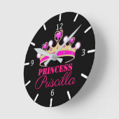Horloge Ronde Princesse Tiara personnalisée (Angle)