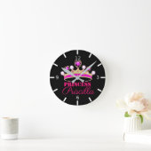 Horloge Ronde Princesse Tiara personnalisée (Maison)
