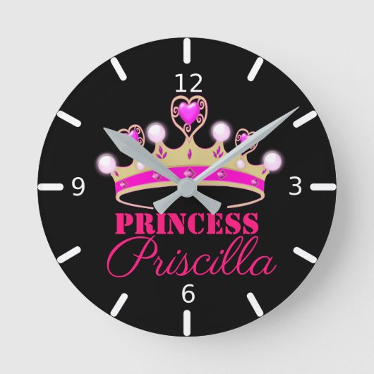 Horloge Ronde Princesse Tiara personnalisée (Recto)