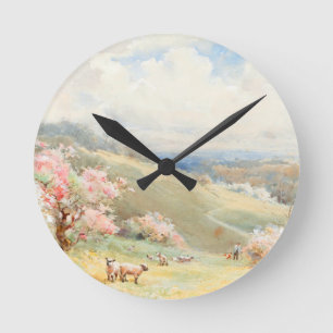 Horloge Ronde Printemps vintage par Joseph Rubens Powell
