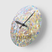 Horloge Ronde Prismatic Stained Glass Effect - Rainbow Prismatic (Angle)