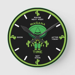 Horloge Ronde Procrastinator Lazy Person Cadeau