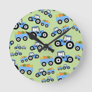 Horloge Ronde Production de Camion Blue Tracteur