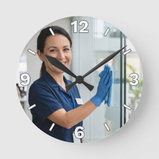 Horloge Ronde Professional Cleaning Service Window Decor