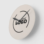 Horloge Ronde Professionnel Moderne Logo d'entreprise Beige (Angle)