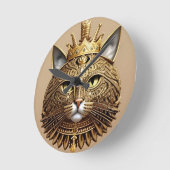 Horloge Ronde Profil de chat royal (Angle)