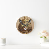 Horloge Ronde Profil de chat royal (Maison)