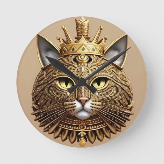Horloge Ronde Profil de chat royal (Recto)