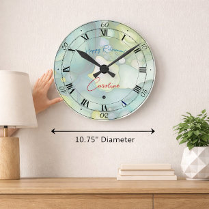 Horloge Ronde Profitez de votre retraite Pastel couleurs fluides