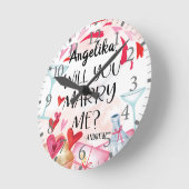 Horloge Ronde Proposition de marriage | You Marry Me ? Custom (Angle)