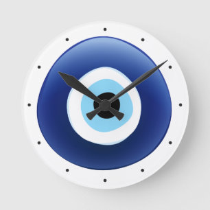 Horloge Ronde Protection contre le mauvais œil méditerranéen