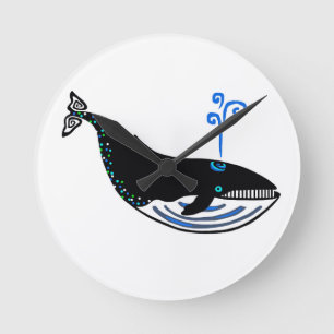 Horloge Ronde Protéger nos océans - BALEINE Bleue - Nature - Éco