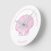 Horloge Ronde Psaume 118:24 C'est le Jour du Coquillage (Angle)